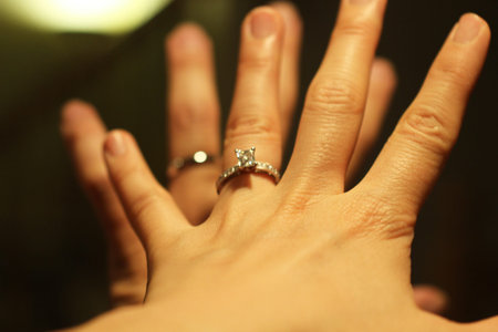 Engagement ring and wedding band
