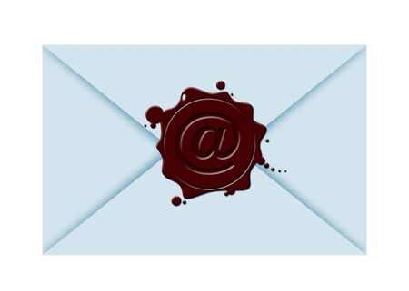 illustration of a close envelope with sealing wax and の写真素材