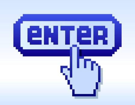 Vector illustration of a cursor with enter button.