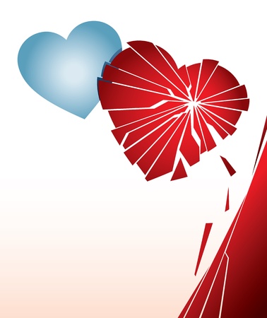 Vector illustration with a broken heart. Can be easily colored and used in your design.のイラスト素材