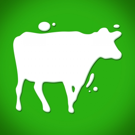 An illustration of a cow making with a milk drops の写真素材