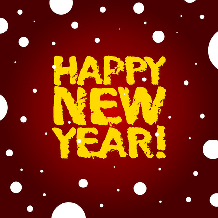 Vector illustration of a new year congratulation with a traced handmade text.のイラスト素材