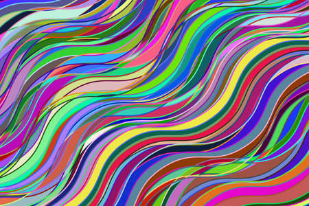 Wavy abstract lines vector background with colorful design. Like the howling waves of the sea breaking and raging. Bright colors anesthetize the eyes.のイラスト素材