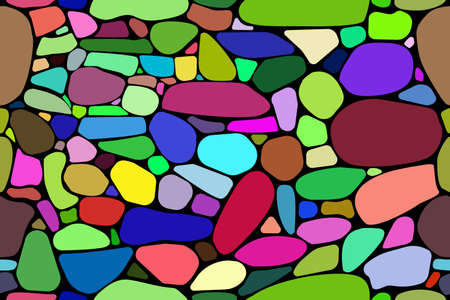 Beautifully arranged stones with festive colors look solid and orderly. Seamless pattern vector illustration.のイラスト素材