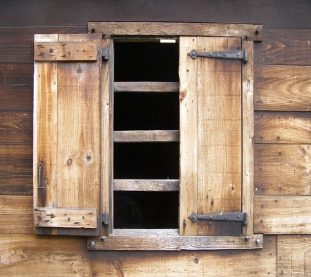 Rustic wood shutterの写真素材