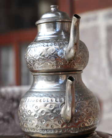 Authentic copper tea kettlesの写真素材