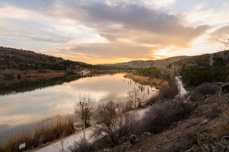 View of Eymir Lake in the sunset