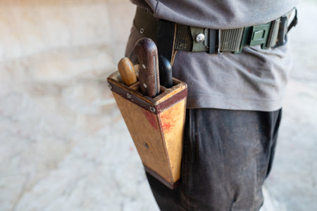 Slaughter house with appliance and slaughtering animal.の写真素材