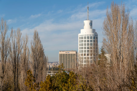 Ankara/Turkey - March 07 2020: Ankara view with Sheraton Hotel and Hilton Hotel around Kavaklidere region.のeditorial素材