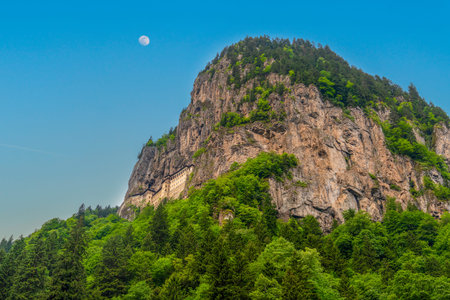 Sumela Monastery in Trabzon, Turkey. Greek Orthodox Monastery of Sumela was founded in the 4th...