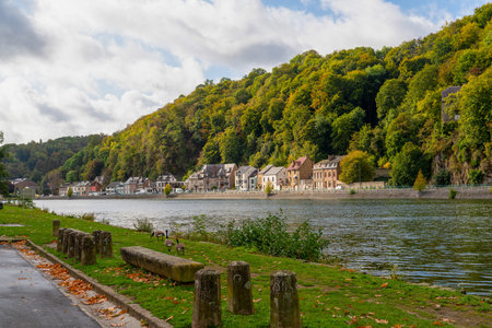 Namur, Belgium - October 10 2019: Nice buildings near river Meuse.