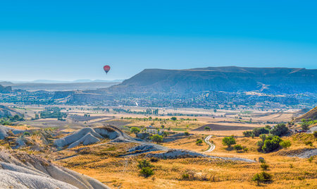 Cappadocia / Turkey-July 07 2019: The great tourist attraction of Cappadocia - balloon flight. Cappadocia is known around the world as one of the best places to fly with hot air balloons.のeditorial素材