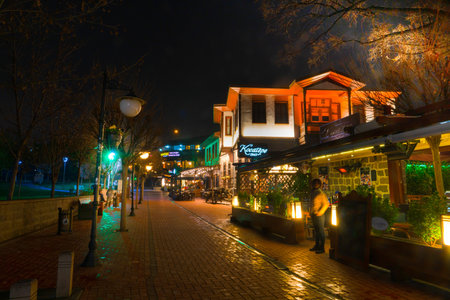 Ankara/Turkey-February 23 2019: Hamamonu district which is popular with old Turkish Housesのeditorial素材