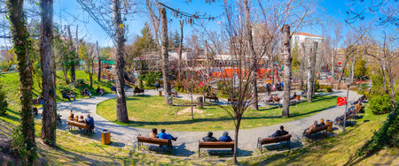 Ankara, Turkey/ March 30 2019: People enjoying in Kugulu Park which is a popular place in Cankaya regionのeditorial素材