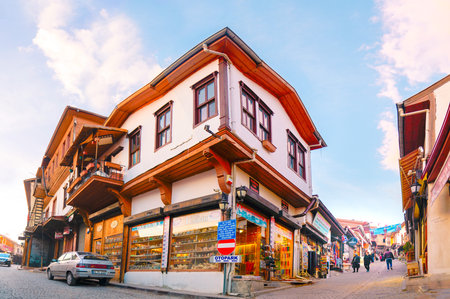 Ankara/Turkey-March 09 2019: Touristic neighborhood for shopping around Ankara Castleのeditorial素材