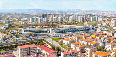 Ankara/Turkey-March 20 2019: Panoramic Ankara view with Emek district and intercity bus terminalのeditorial素材