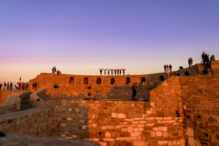 Ankara/Turkey-November 03 2019: People enjoying on the top of Ankara Castle