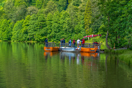 Borcka, Artvin / Turkey - August 06 2019: Karagol (Blacklake) is a very popular tourist attraction in Black Sea region.のeditorial素材