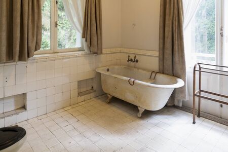 Old style bathroom with bathtubの写真素材