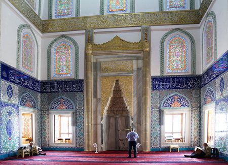Ankara/Turkey- June 2 2018:  Interior of Kocatepe Mosqueのeditorial素材