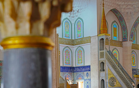 Ankara/Turkey- June 2 2018:  Interior of Kocatepe Mosqueのeditorial素材