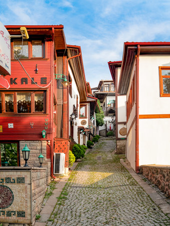 Ankara/Turkey-June 16 2019: Traditional Turkish houses around Ankara Castle