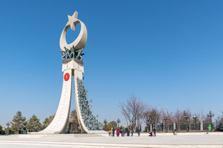Ankara/Turkey-February 17 2019: 15 Temmuz Sehitler Aniti (July 15 th Martyrs Memorial) in Bestepeのeditorial素材