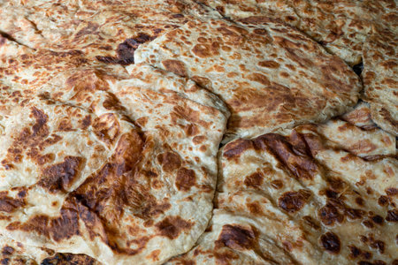 Gozleme or katmer bread background texture. Populer in Turkey.
