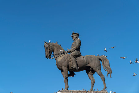 Ankara/Turkey-October 29 2018: Statue of Mustafa Kemal Ataturk in Ulus neighborhoodのeditorial素材