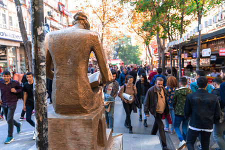 Ankara, Turkey/October 29 2018:  "Human rights monument" on Kizilay Yuksel Street. Yuksel Street is a popular tourist destination in Ankaraのeditorial素材