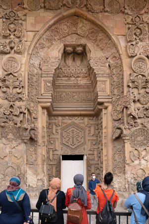 Divrigi, Sivas/Turkey- September 19 2020: UNESCO World Heritage Site and popular tourist attraction, Divrigi Great Mosque and Hospital. Heaven gate details.のeditorial素材