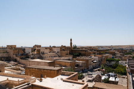 Midyat, Mardin, Turkey- September 17 2020: Panoramic view of old city.のeditorial素材