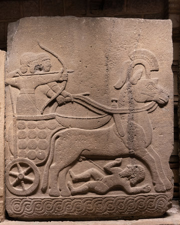 Ankara, Turkey - February 12 2021: Chariot with driver and archerのeditorial素材