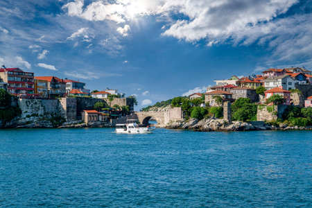 Beautiful Black Sea town Amasra with Kemere Bridge, Turkey