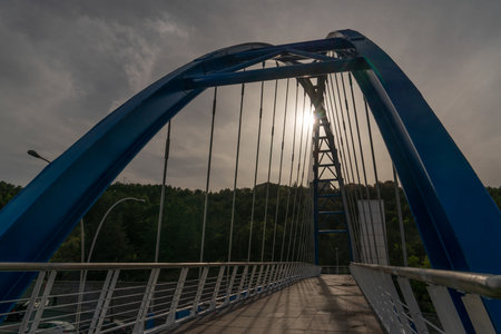 Silhouette of bridge at sunset, Ankara, Turkeyの写真素材