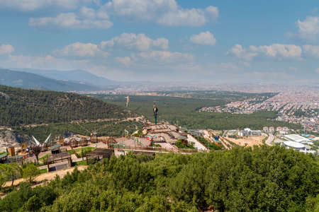 Denizli city with panoramic city view from urban forest.の写真素材
