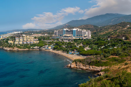 Ozdere, Menderes, Izmir, Turkey - August 24 2021: Beautiful place like paradise by the sea.のeditorial素材