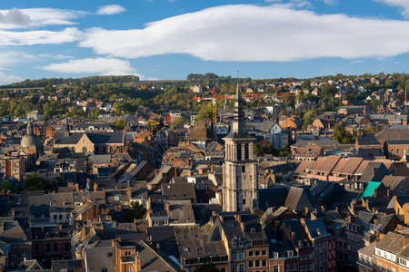 Panoramic Namur city view with Ã©glise Saint-Jean-Baptiste de Namur from Citadel, Belgiumの写真素材