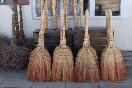 Supurga is dried broom in Azerbaijan mostly used in rural regions. Supurga is on sale in a local market.の写真素材