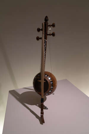 The stringed instrument of Azerbaijan folk music is the kamancha.の写真素材