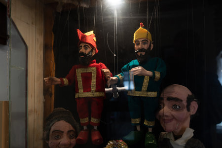 Ankara, Turkey - March 05 2022: Shadow play characters performed in the Ottoman period Hacivat and Karagozのeditorial素材