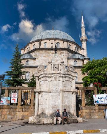 Yozgat, Turkey, July 7 2022: View of historical mosque called "Big Capanoglu Mosque" in the city center.のeditorial素材