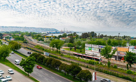 Samsun, Turkey - May 20 2023: Panoramic view of Samsun harborのeditorial素材