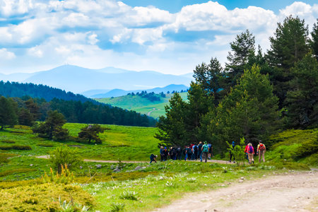 People on trekking and around Kasimlar and Hidirlar Plateau , Kizilcahamam, Ankara, Turkey