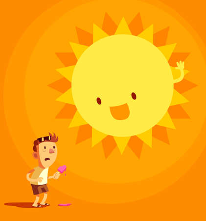 you will feel the sun is really close to you when it's summerのイラスト素材