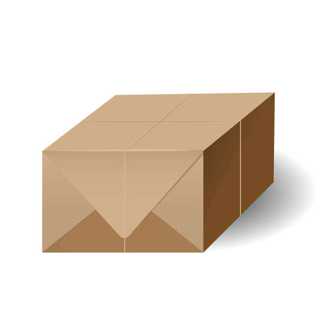 Vector illustration of carton cardboard box. Delivery and packaging. Transportation, shipping.のイラスト素材