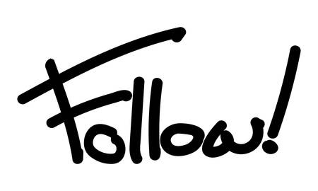 Vector illustration of follow text isolated on a white background.のイラスト素材