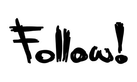 Vector illustration of follow text isolated on a white background.のイラスト素材
