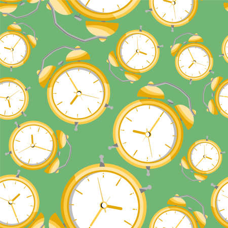 Vector illustration of alarms clock pattern.のイラスト素材