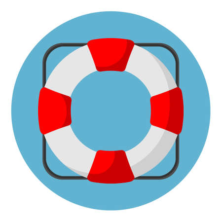 Vector illustration of lifebuoy icons in flat styleのイラスト素材